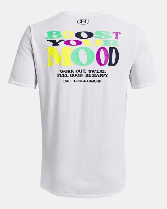 Men's UA Boost Your Mood Short Sleeve in White image number 5